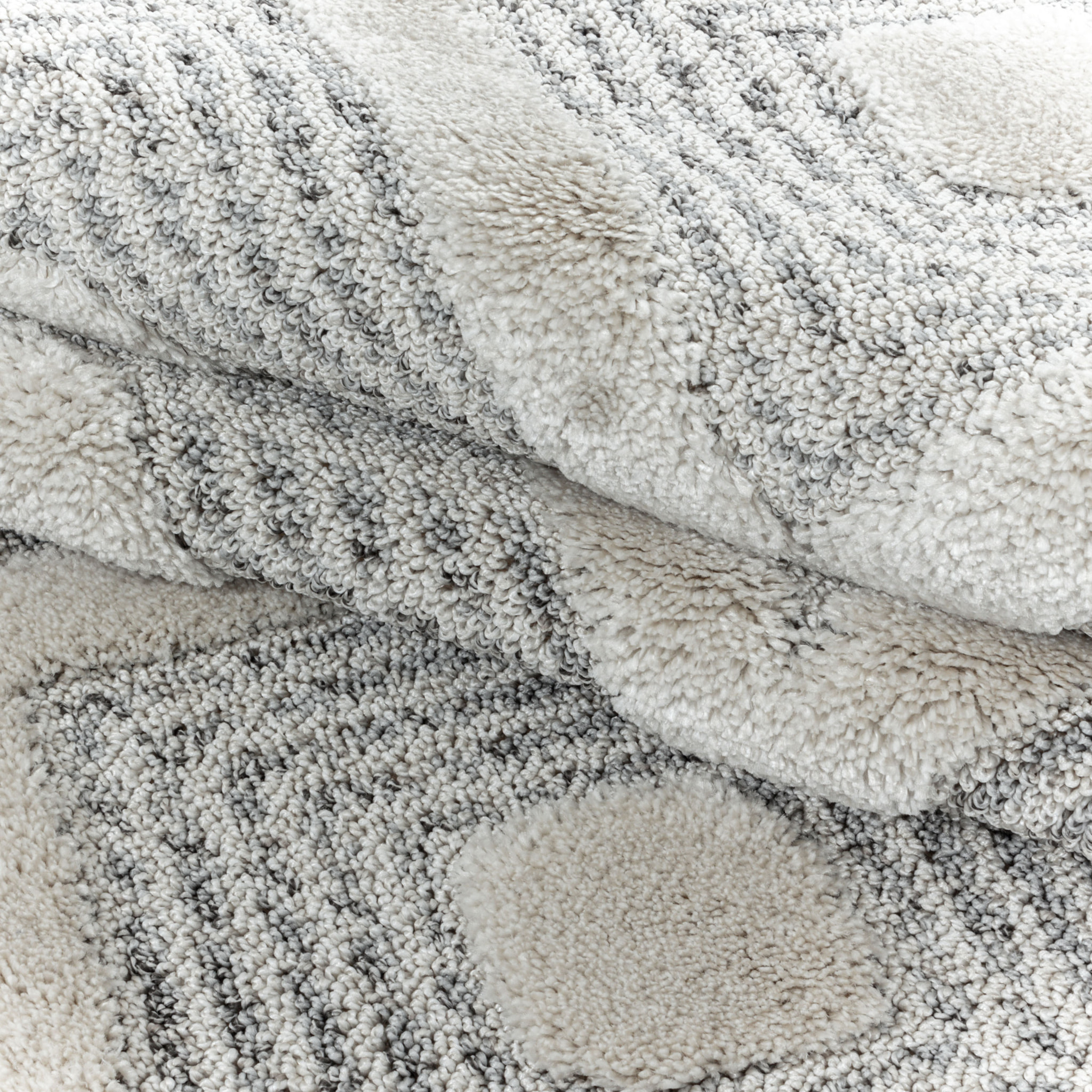 PISA - Tapis de salon rond à motif losange gris - PIS4707GRI
