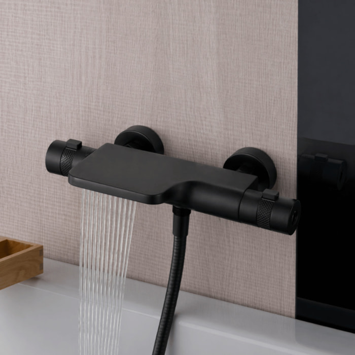 Mitigeur bain douche thermostatique PAINI Spirit noir mat brossé