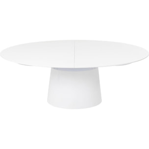 Table à rallonge Benvenuto ovale blanc brillant Kare Design