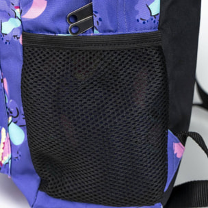 Mochila escolar de stitch - color morado - 32 x 12 x 42 cm - cierre de cremallera - asa ajustable - mochila resistente y duradera