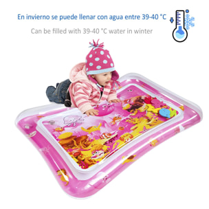 DAM Colchoneta hinchable infantil diseño fondo marino rosáceo. 70x50cm. 70x50x9 Cm. Color: Rosa Oscuro