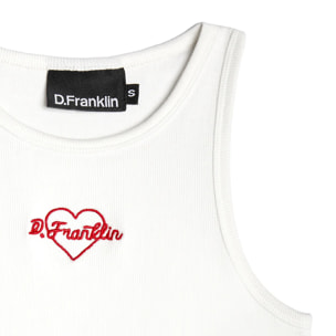Camiseta de Tirantes Rib Tank Top Heart Blanco