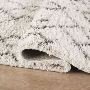 Tapis Shaggy longues mêches et aux motifs traditionnels Berbères
