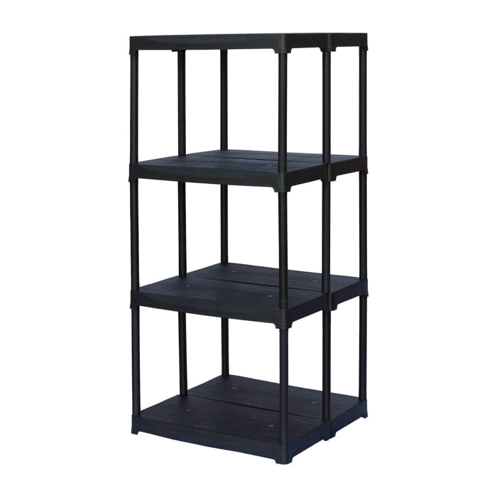 Armadio da esterno Akay, Scaffale outdoor, Armadio balcone multiuso, Armadietto da esterno, 100% Made in Italy, Antracite, 60x59h133 cm