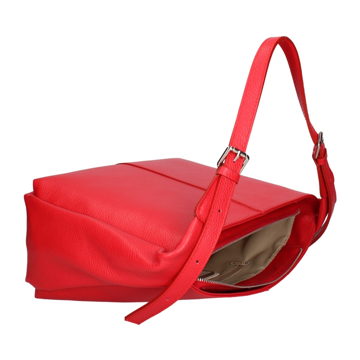 Borsa a spalla da donna - Modello False - Misto pelle e tessuto - 31.0 x 26.0 x 14.0 cm