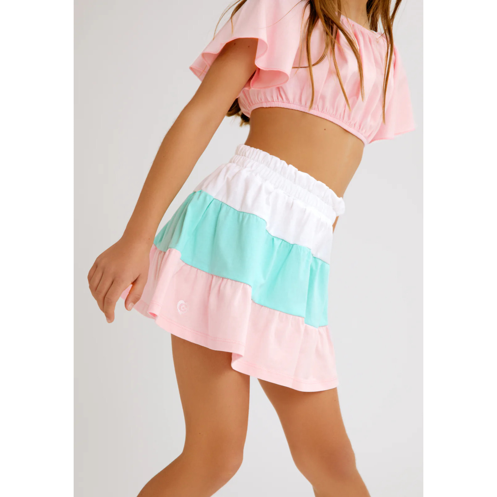 Camiseta de Niña Con Volantes Rosa