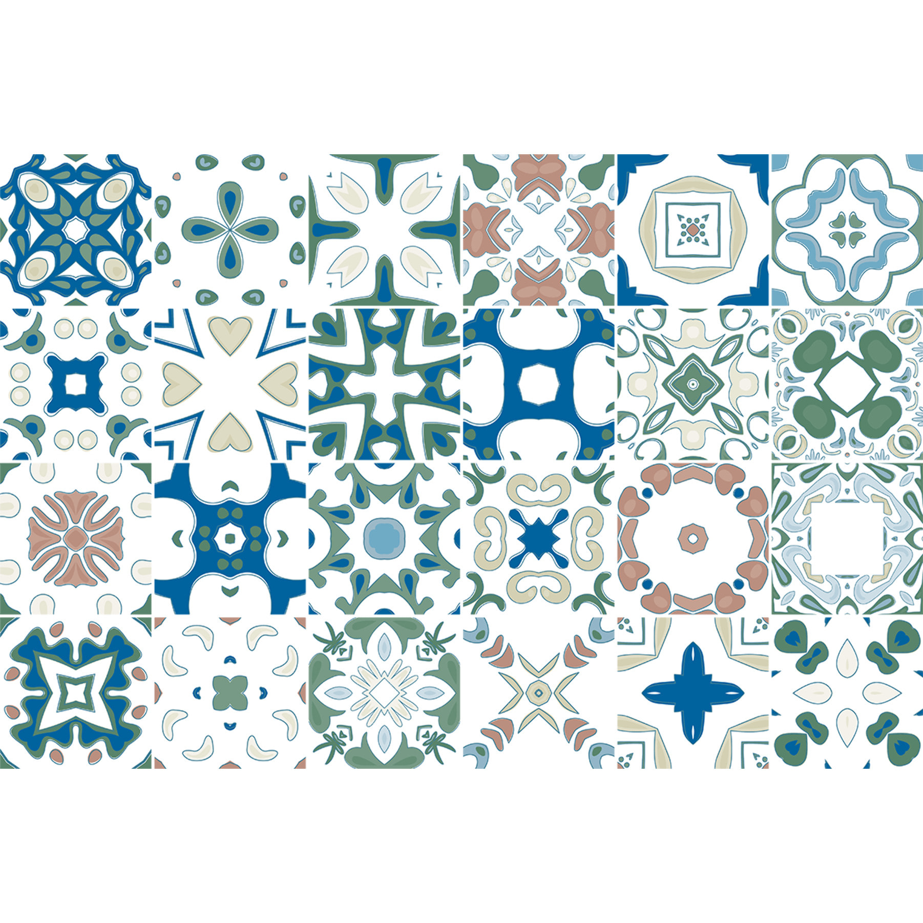 Stickers muraux - Sticker Mural Carrelage adhésif Cuisine Salle de Bain - 24 STICKERS CARRELAGES AZULEJOS IRINA