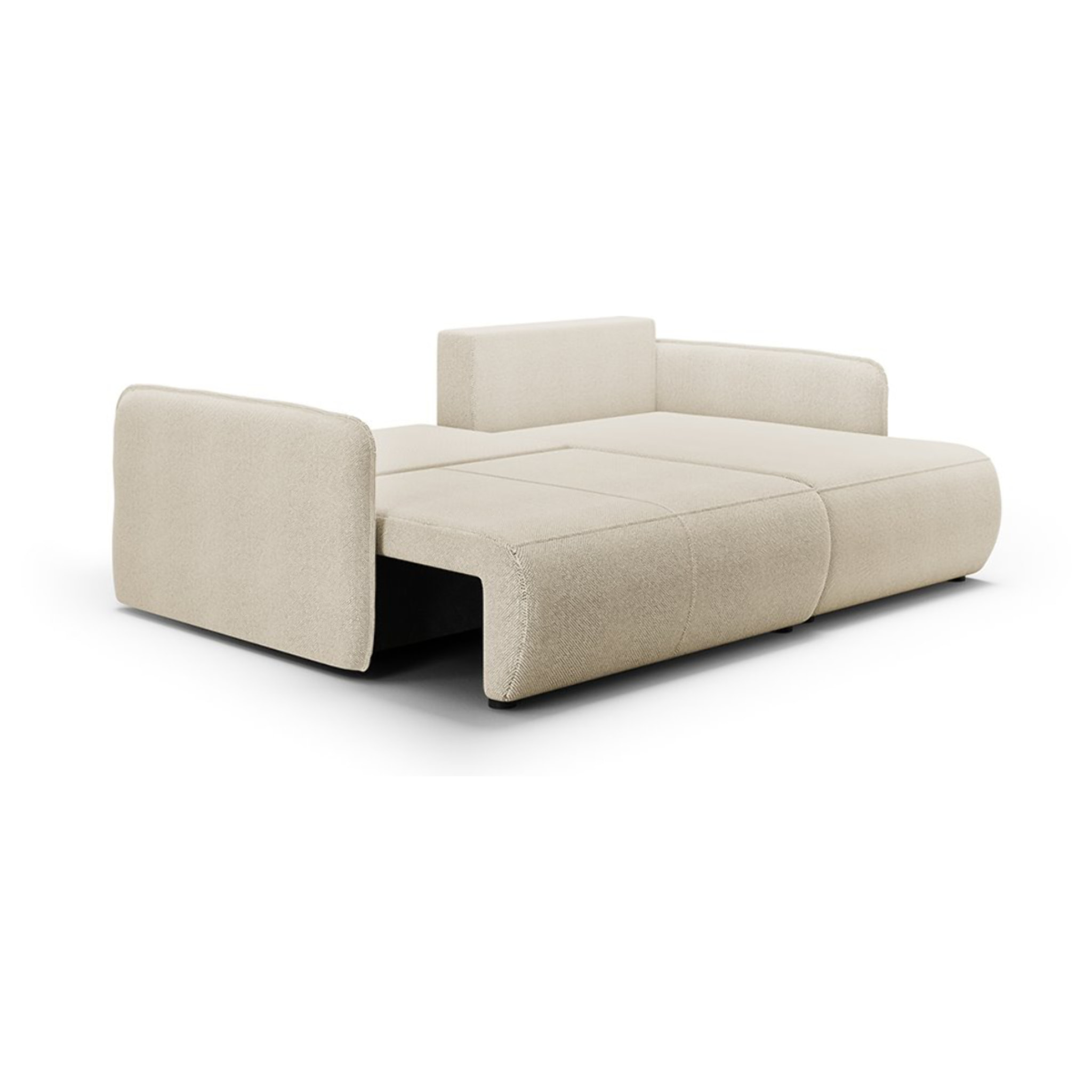 MILO - Canapé d'angle droit 4 places en tissu beige