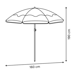 Parasol plage droit D160cm