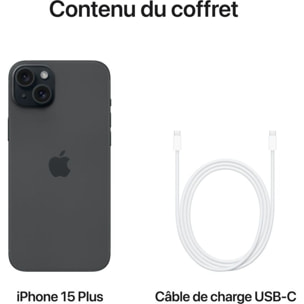 Smartphone APPLE iPhone 15 Plus Noir 512Go 5G