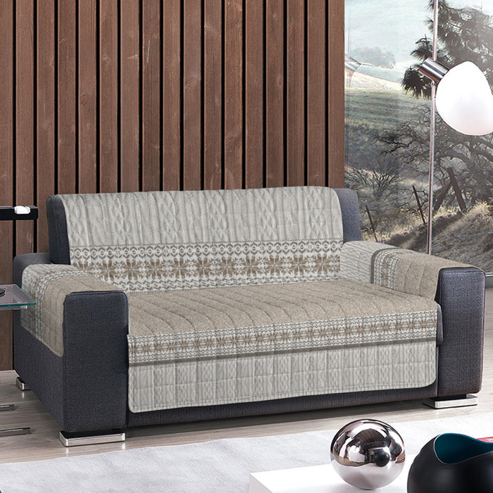 Copridivano maglia beige