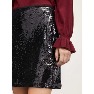 Motivi - Minigonna in paillettes - Nero