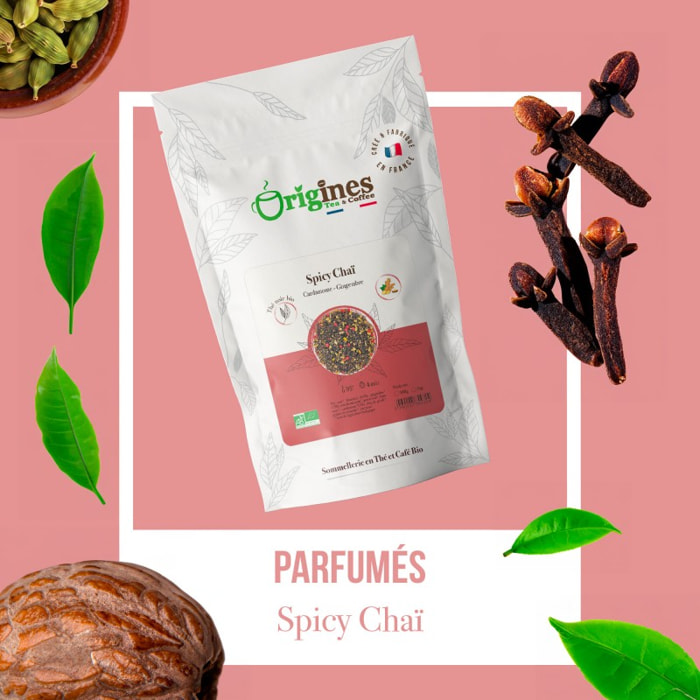 Spicy Chaï - Thé noir chaï bio de Ceylan - Sachet 100g