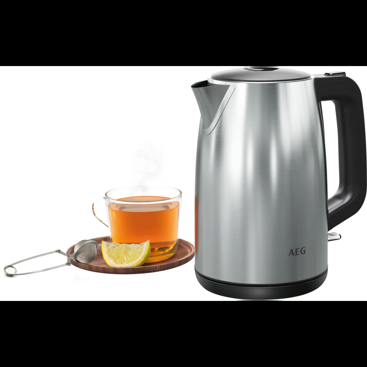 AEG Hervidor de agua de de acero inoxidable de 2200 W y 1,7 litros de capacidad K3-1-3ST