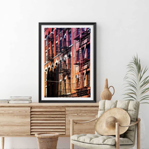 Affiche urbaine new york west side story Affiche + cadre en bois - Noir