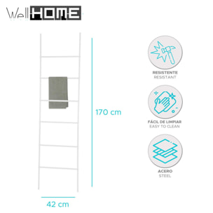 Toallero Escalera 6 Niveles Acero Blanco