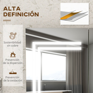 Armario de Baño con Espejo y Luz LED Mueble de Baño Colgante con 2 Puertas Estantes Ajustables Interruptor Táctil y Color de Luz Ajustable 80x15x65 cm Blanco Brillante