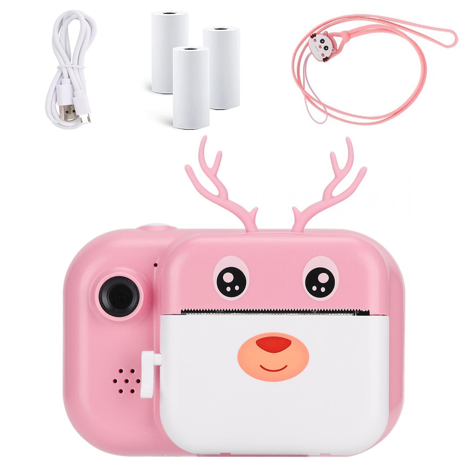 Fotocamera digitale Deer per foto da 40 megapixel e video da 2,5 K per bambini. Stampa istantanea delle tue foto preferite. Doppia fotocamera, per i selfie.