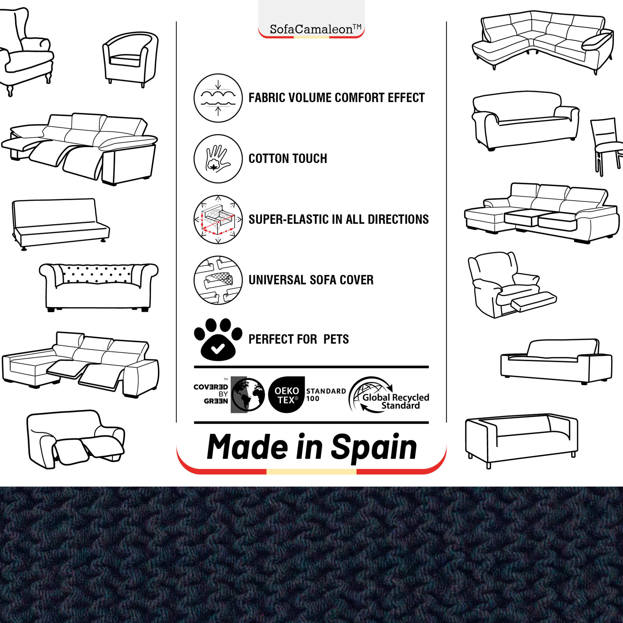 Funda Súper Elástica para SOFÁ modelo WONDER