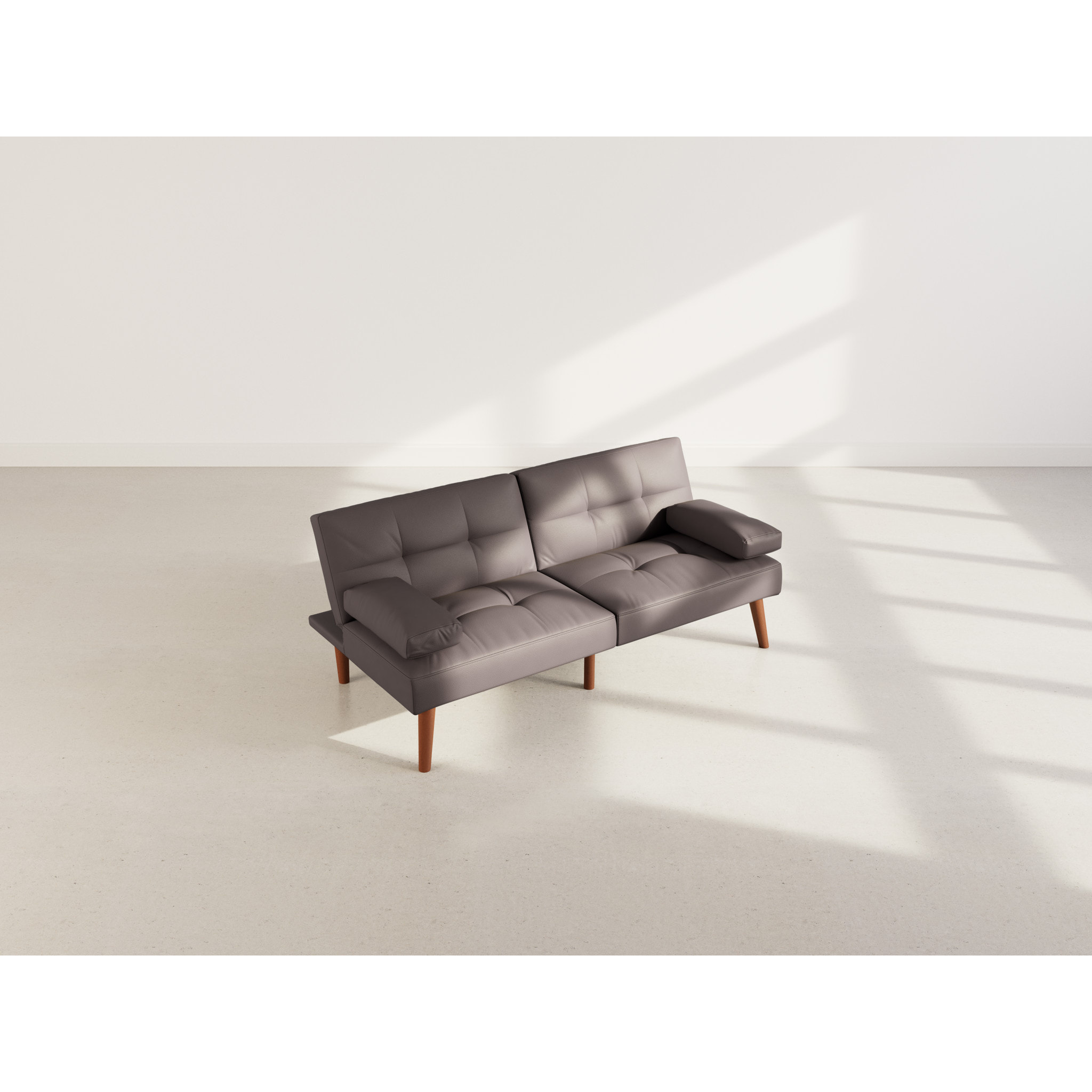 Philae - Canapé convertible clic-clac 2 places - en simili - Marron