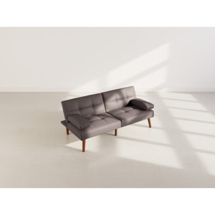 Philae - Canapé convertible clic-clac 2 places - en simili - Marron