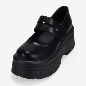 Bailarinas de plataforma negras con cierre fácil