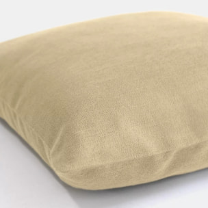 Housse de coussin pur coton motif jacquard beige Bastide or pale