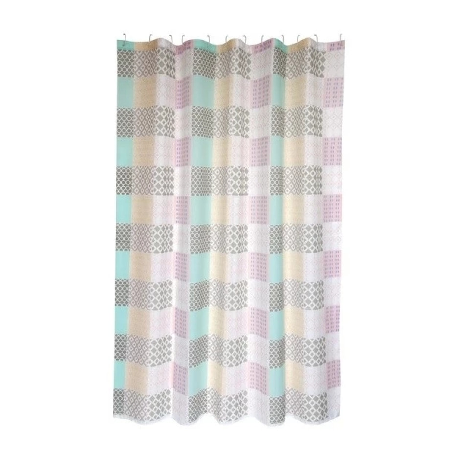 MSV Rideau de douche Polyester CERAMIQUE 180x200cm QUALITE PREMIUM Rose