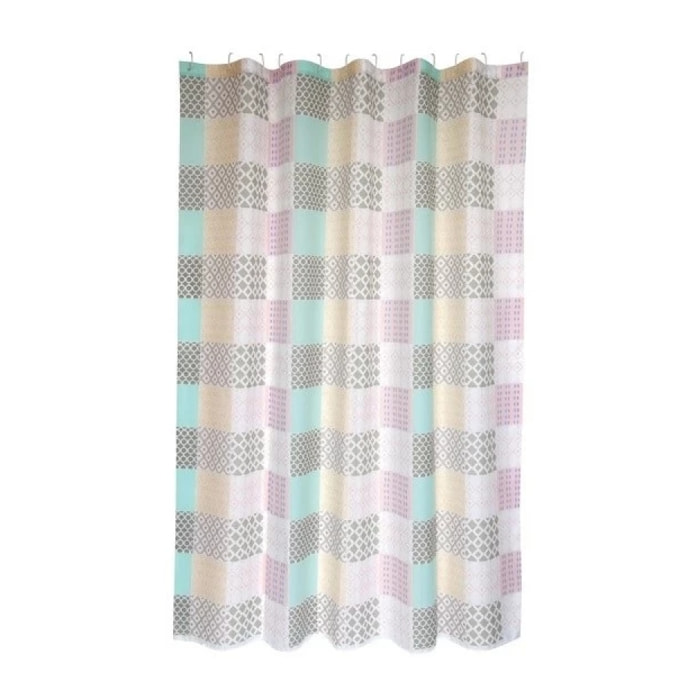 MSV Rideau de douche Polyester CERAMIQUE 180x200cm QUALITE PREMIUM Rose