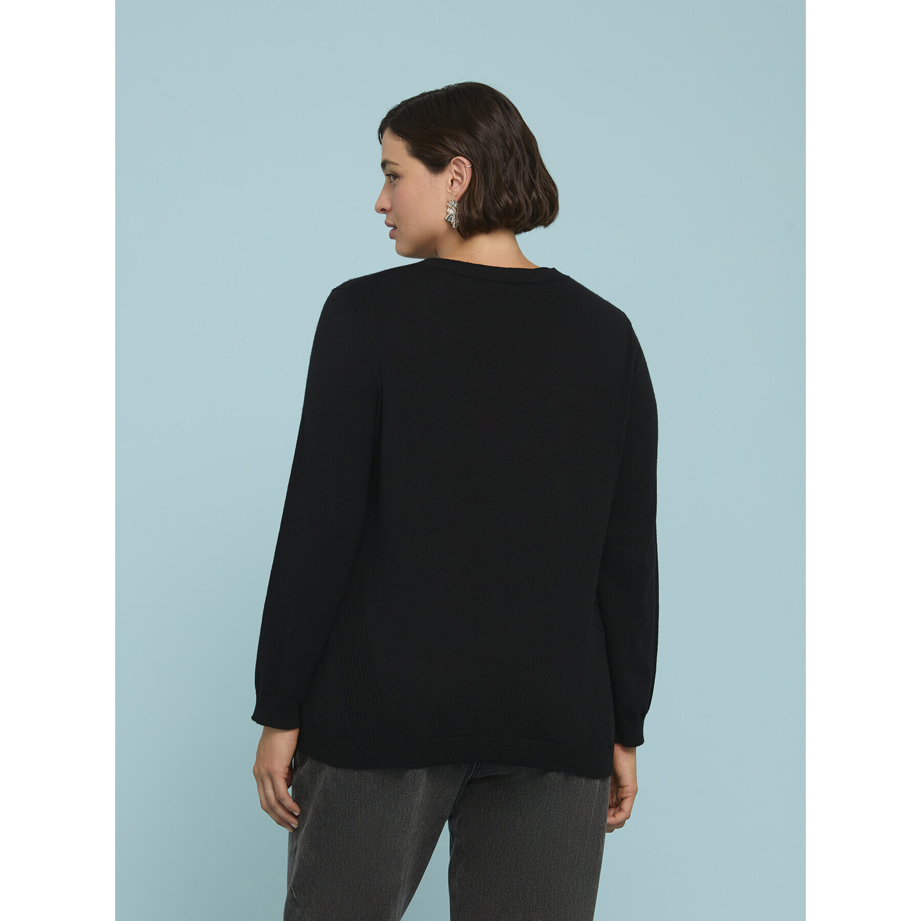 Fiorella Rubino - Camiseta de cuello redondo en mezcla de viscosa - Negro