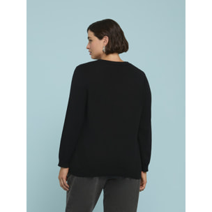 Fiorella Rubino - Camiseta de cuello redondo en mezcla de viscosa - Negro