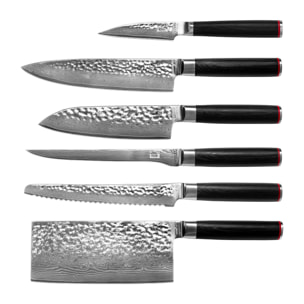 Set complet de couteaux (6 pièces) - Collection Pakka Damas