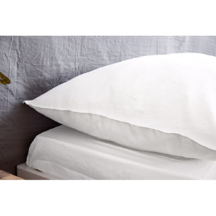 Drap Housse Microfibre Lavee - Bonnet 28cm Blanc