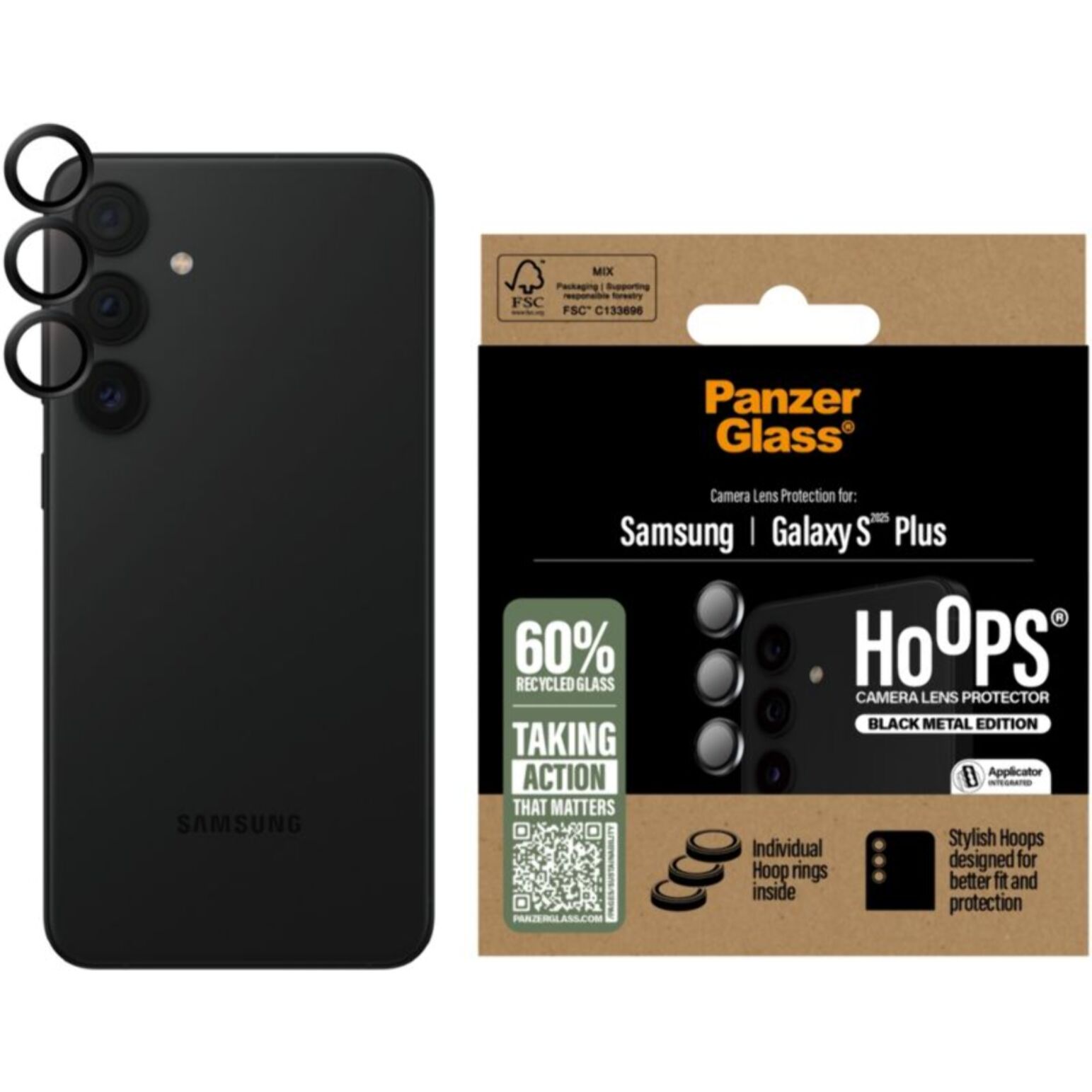 Protège écran PANZERGLASS Samsung Galaxy S25+ Protège Objectif