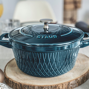 Cocotte twister 24 cm, Rond(e), La Mer, Fonte