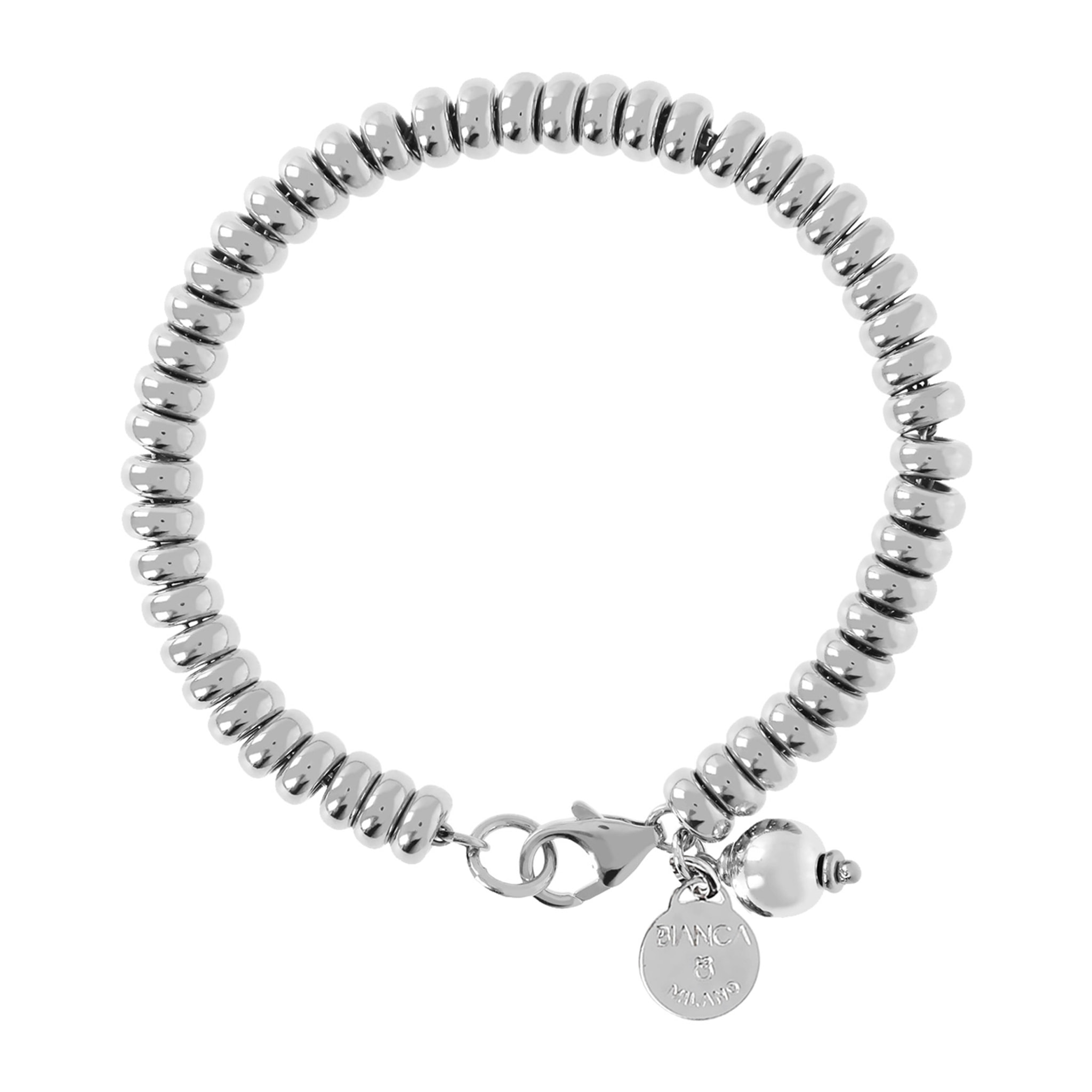 Bracciale a Rondelle in Argento 925 placcato Platino