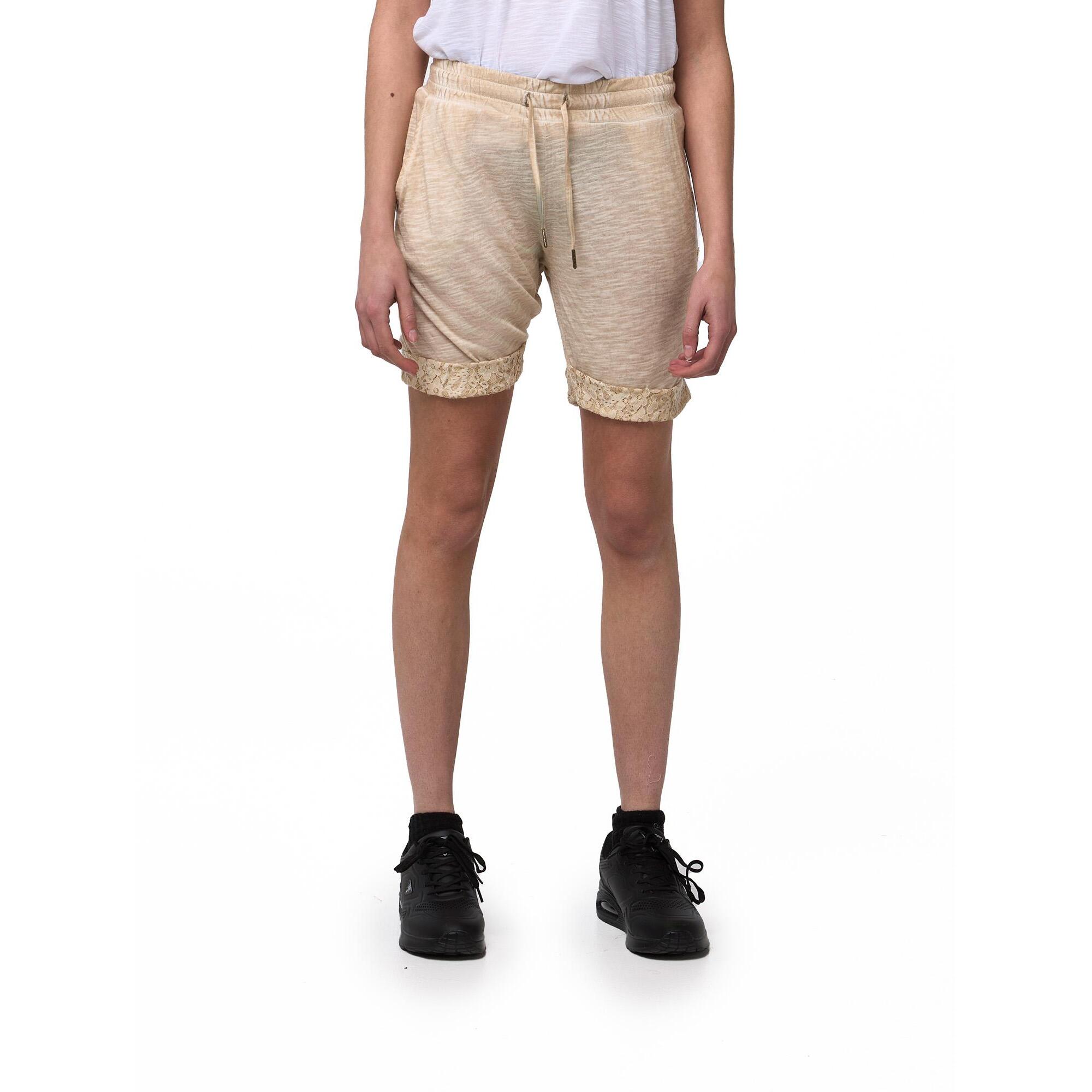 Pantaloncini Leone 1947 Apparel con fascia elastica e dettagli pizzo. Femminili e confortevoli.