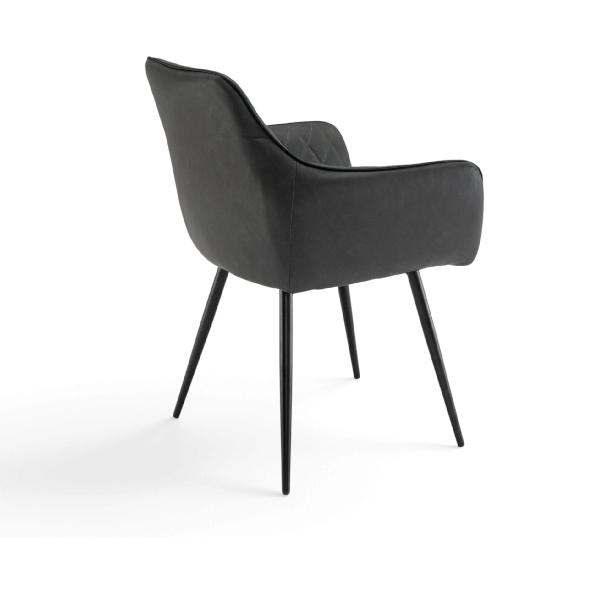 Set di 2 poltroncine LEON in similpelle antracite e gambe nere
