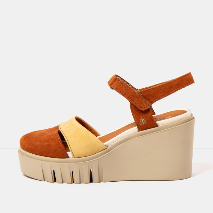 Sandalia de cuña 2083 NOBUCK DARK ORANGE-HONEY/ CATANIA color Dark orange-honey