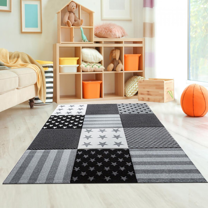 Tapis enfant tissé motif géométrique HUMU