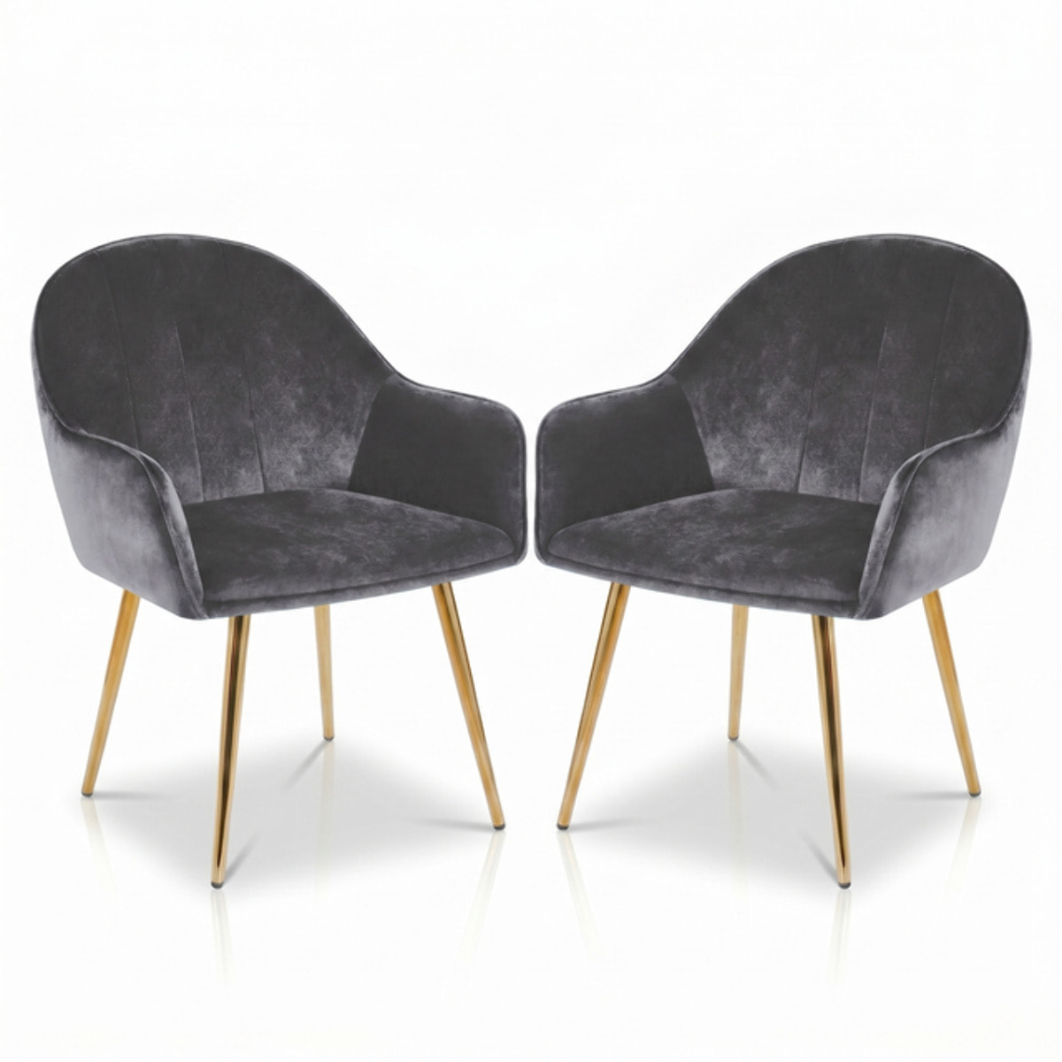Set 2 poltrone in velluto con gambe oro, sedie imbottite design elegante e moderno, struttura in legno con schienale e seduta confortevoli, rivestimento effetto velluto morbido, ideali per soggiorno camera e ufficio, stile raffinato