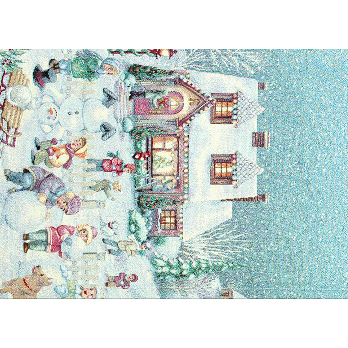 Runner Natalizio Tessuto Gobelin Disegno Paesaggio 45*140