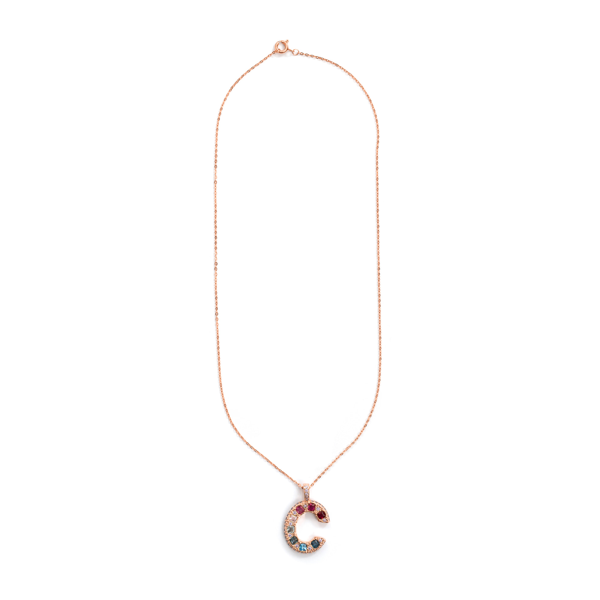 Collar C acabado oro rosa 18k