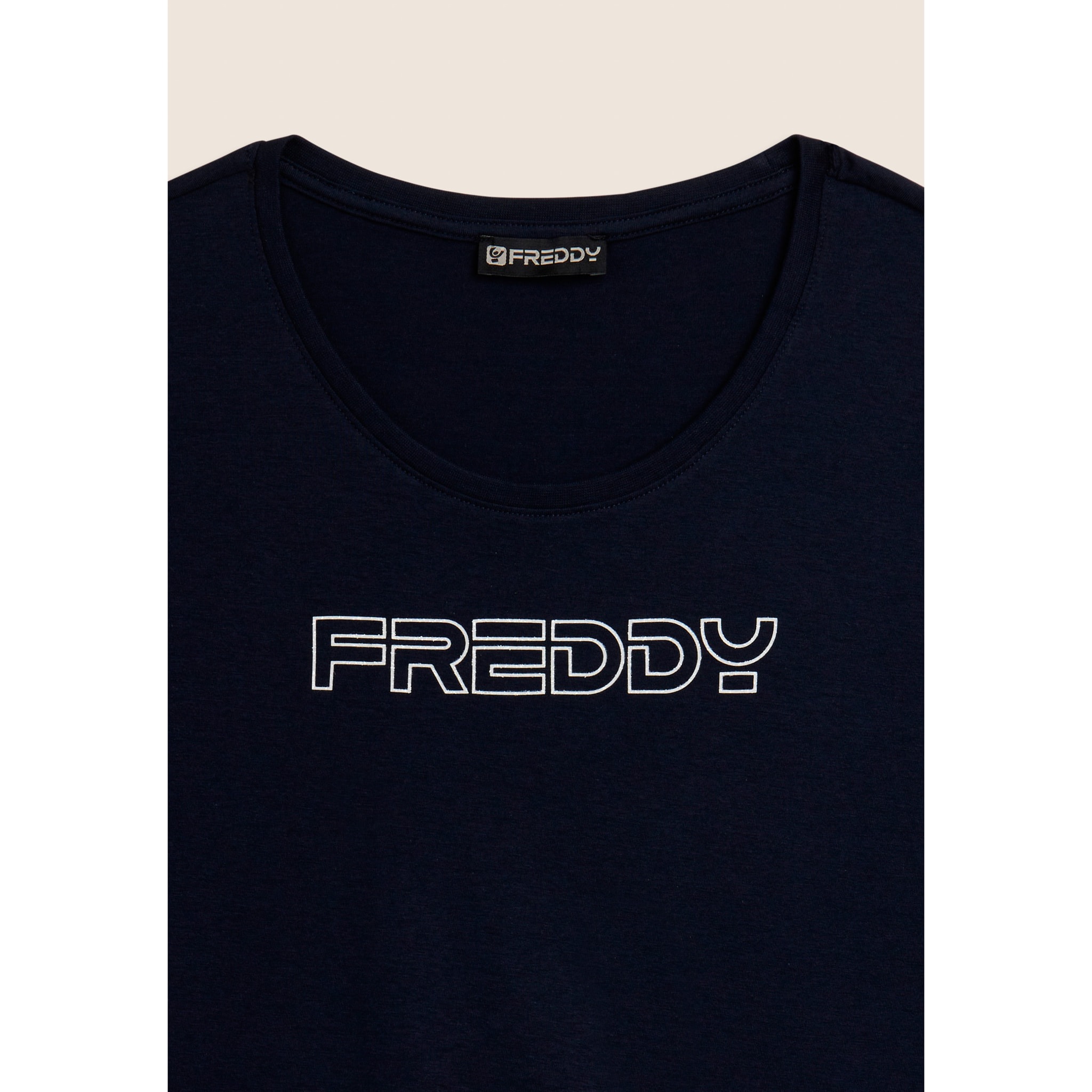 T-shirt Manica Corta con Logo FREDDY in Outline Glitter