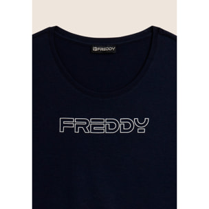 T-shirt Manica Corta con Logo FREDDY in Outline Glitter