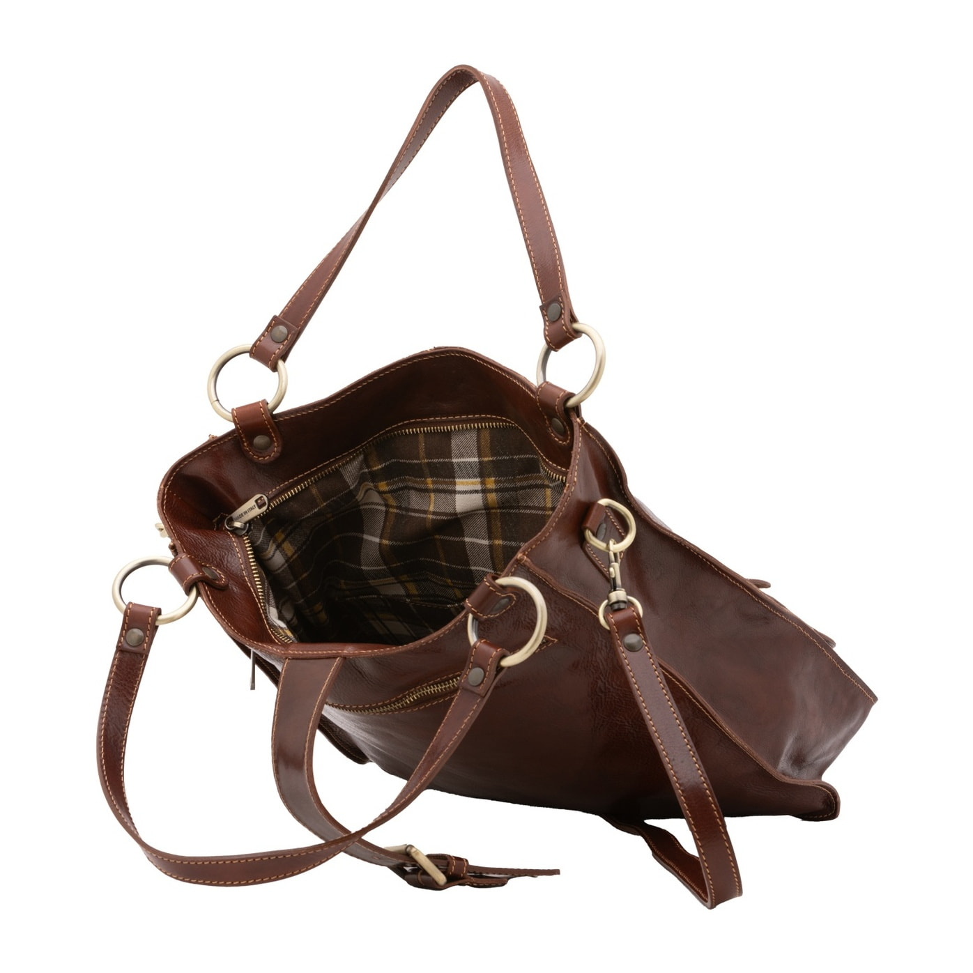 Borsa a spalla da donna - Modello False - Vera pelle - 38.0 x 37.0 x 10.0 cm