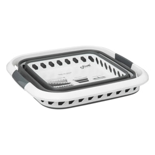 Corbeille à linge pliable 40L gris et blanc