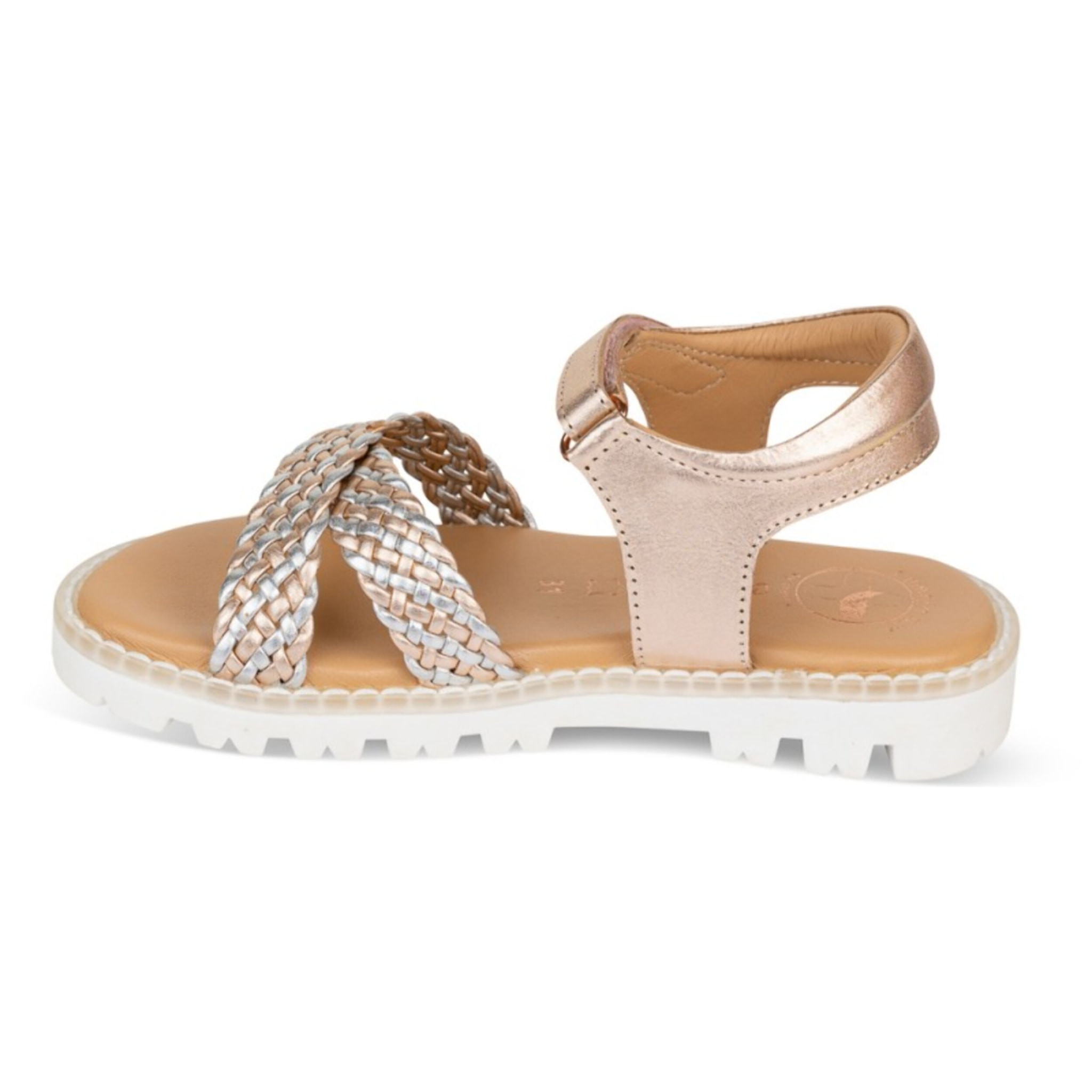 Sandalia Sport Piel Natural. Velcro/Trenza