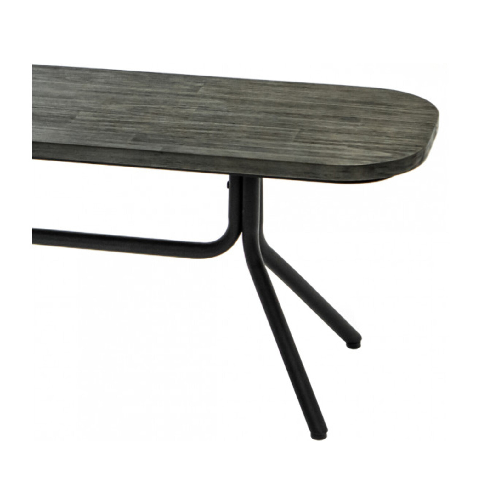 Banc en bois massif cendré et métal noir - BELLAGIO