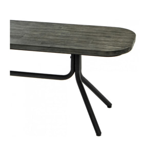 Banc en bois massif cendré et métal noir - BELLAGIO